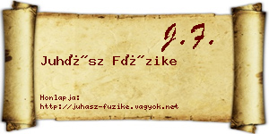 Juhász Füzike névjegykártya